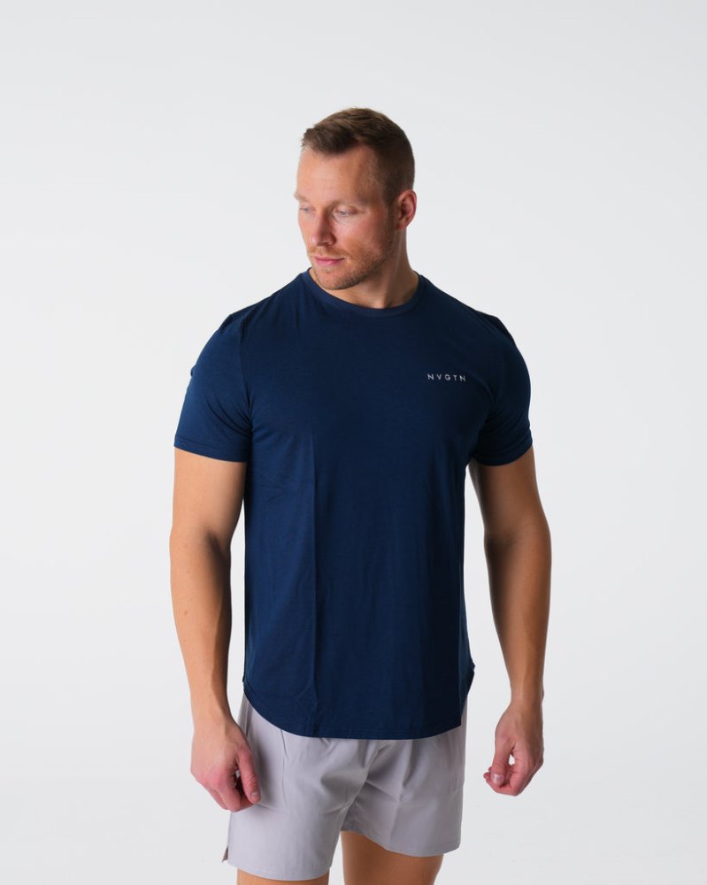 Camiseta Nvgtn Pulse Fitted Tee Hombre Azul Marino Argentina | 1323-6UL