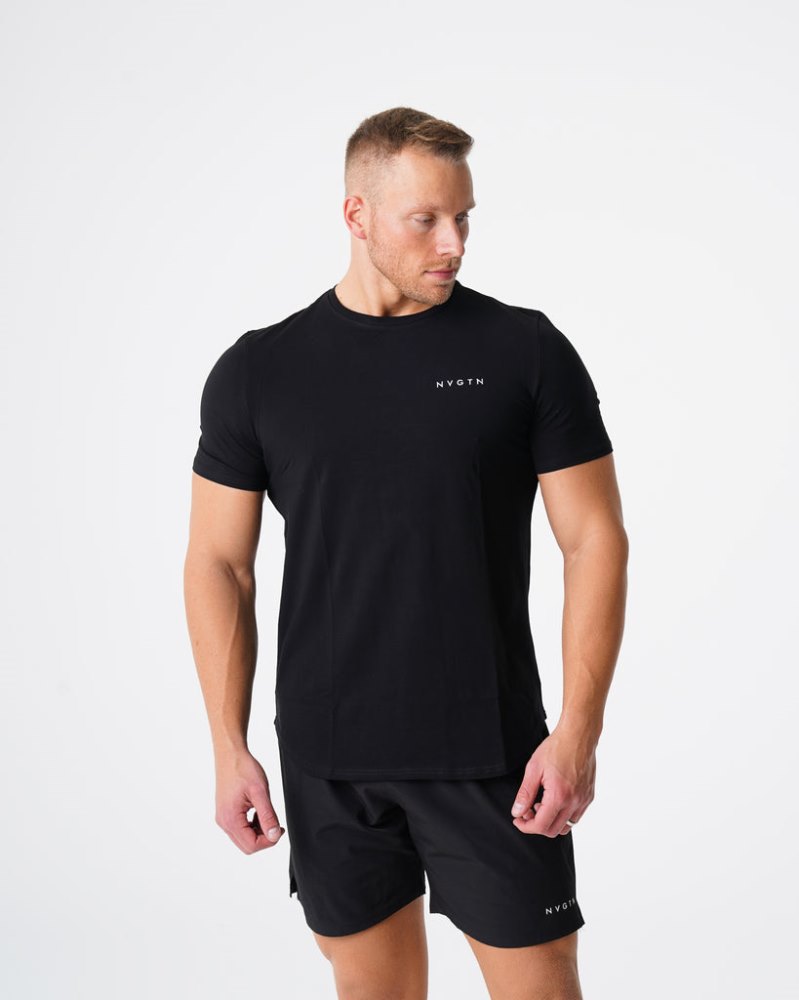 Camiseta Nvgtn Pulse Fitted Tee Hombre Negras Argentina | 1678-MX4