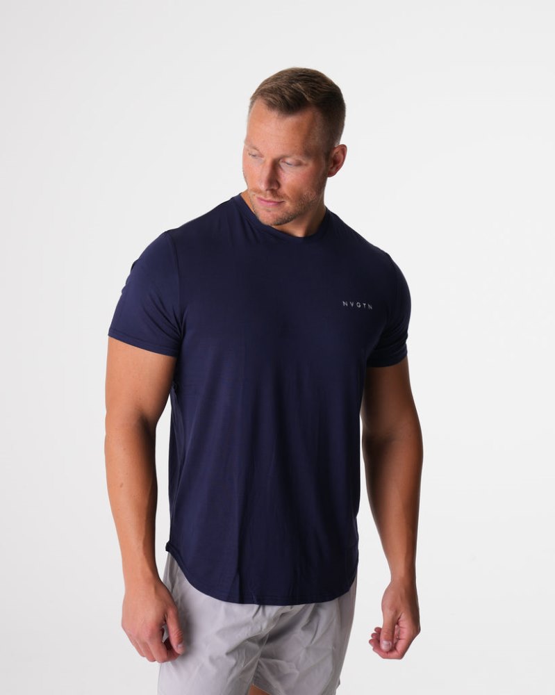 Camiseta Nvgtn Tech Fitted Tee Hombre Azul Marino Argentina | 1108-MW6