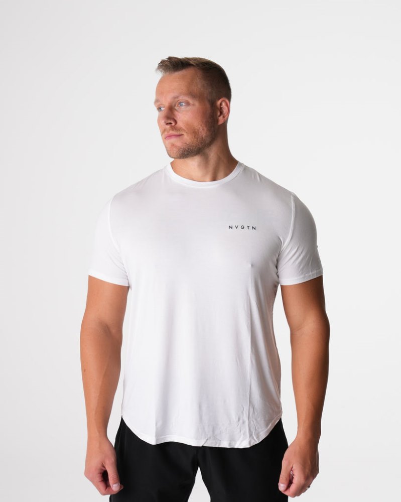 Camiseta Nvgtn Tech Fitted Tee Hombre Blancas Argentina | 1689-IH2