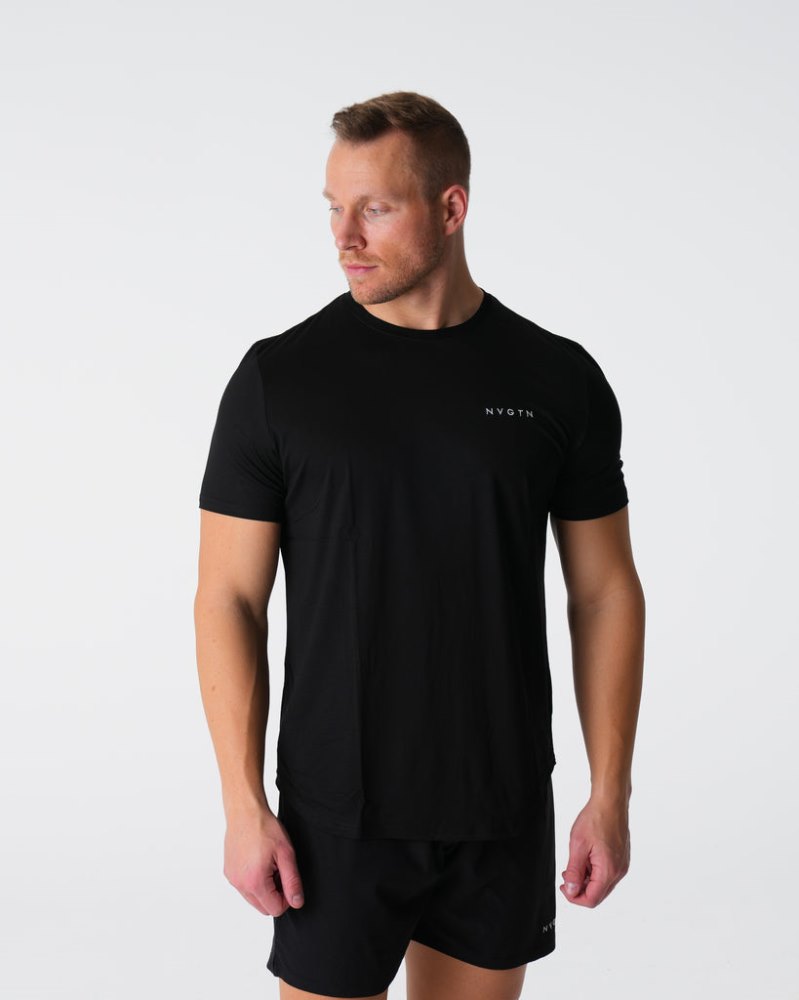 Camiseta Nvgtn Tech Fitted Tee Hombre Negras Argentina | 1013-8AU