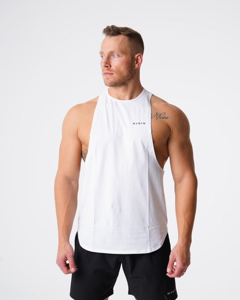 Camiseta Tirantes Nvgtn Pulse Edge Hombre Blancas Argentina | 1375-UZF