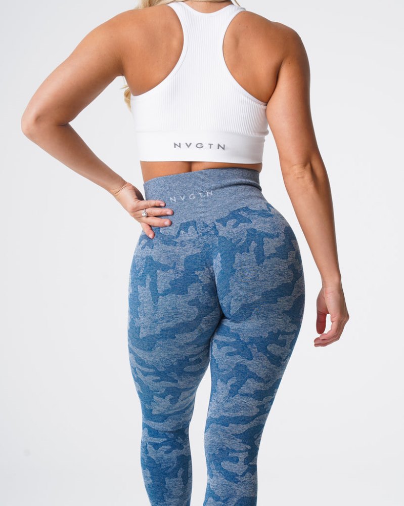 Leggins Nvgtn Camo Seamless Leggings Mujer Azules Argentina | 1430-UKJ