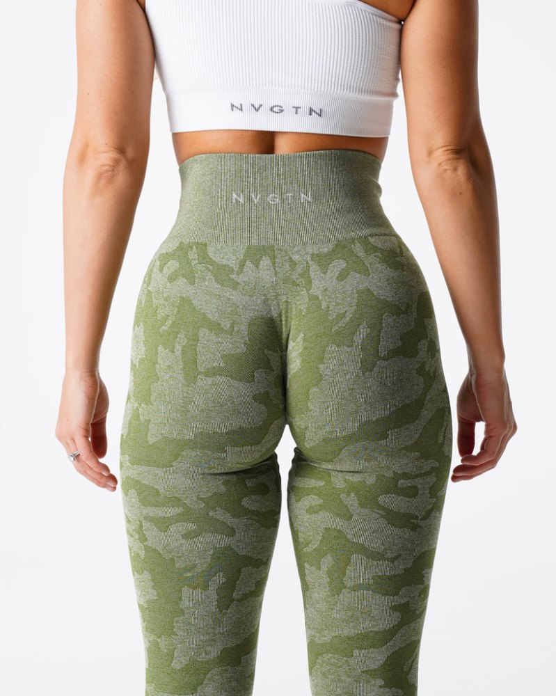 Leggins Nvgtn Camo Seamless Leggings Mujer Verde Argentina | 1959-3VS