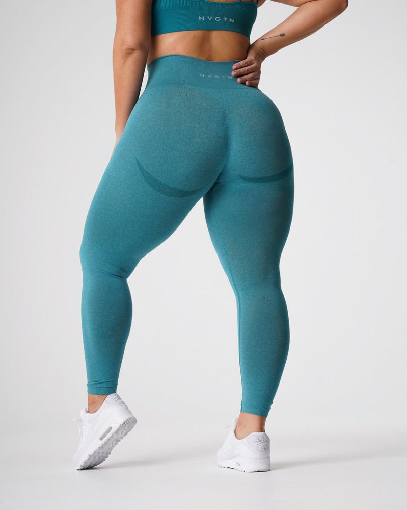 Leggins Nvgtn Curve Seamless Leggings Mujer Turquesa Argentina | 1656-B3M