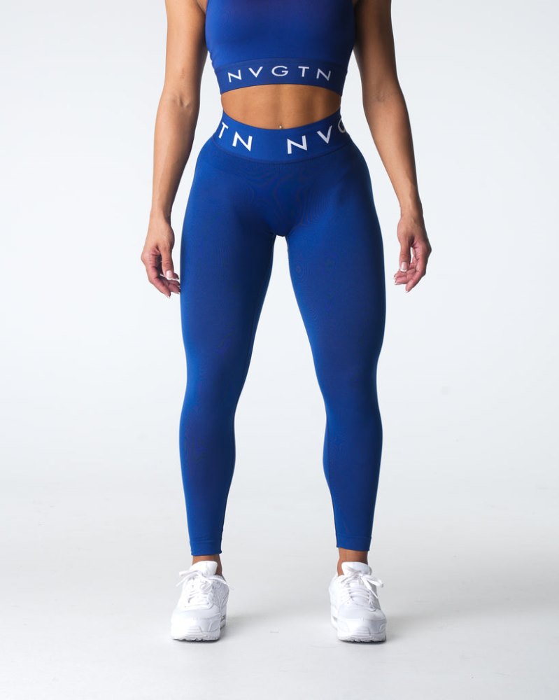 Leggins Nvgtn Deporte Seamless Leggings Mujer Azul Marino Argentina | 1055-YLC