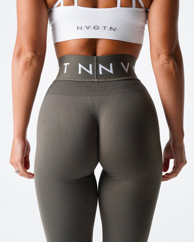 Leggins Nvgtn Deporte Seamless Leggings Mujer Verde Oliva Argentina | 1433-TAE