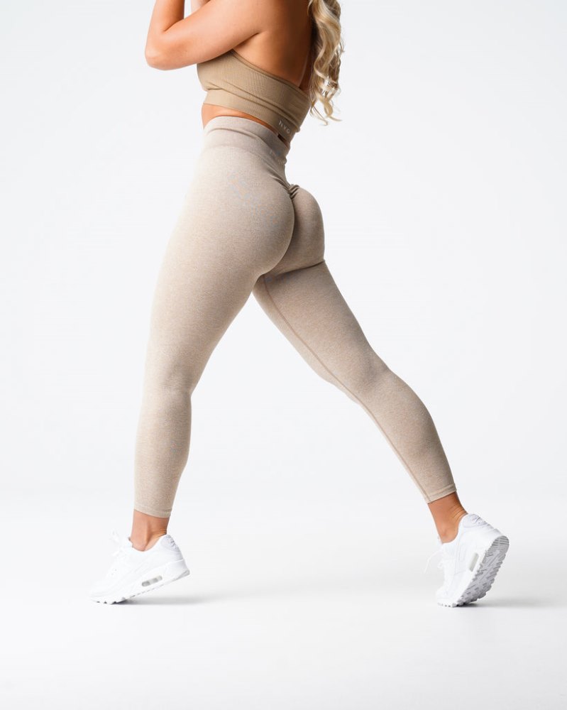 Leggins Nvgtn Scrunch Seamless Leggings Mujer Beige Argentina | 1479-Y1E