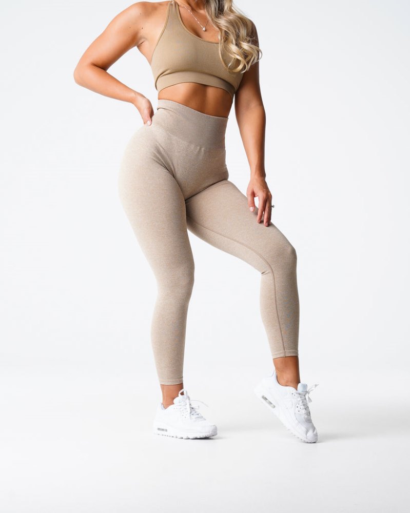 Leggins Nvgtn Scrunch Seamless Leggings Mujer Beige Argentina | 1479-Y1E