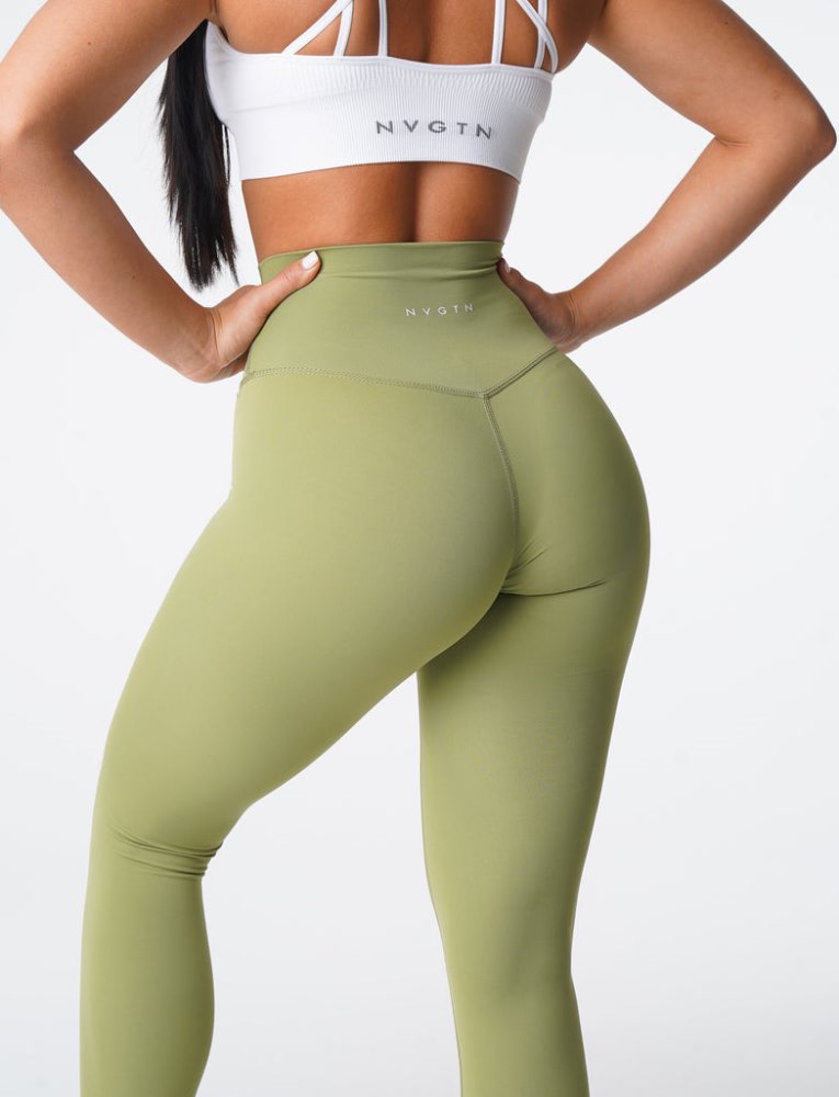 Leggins Nvgtn Signature 2.0 Leggings Mujer Verde Oliva Argentina | 1089-553