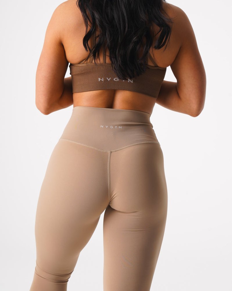 Leggins Nvgtn Signature 2.0 Leggings Mujer Kaki Argentina | 1970-V7Y