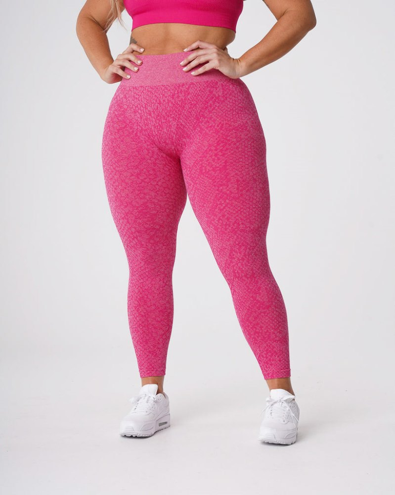 Leggins Nvgtn Snakeskin Seamless Leggings Mujer Fucsia Argentina | 1014-GQH