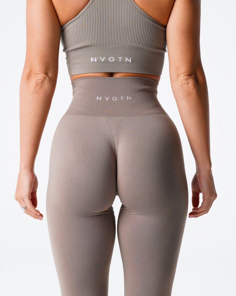 Leggins Nvgtn Solid Seamless Leggings Mujer Gris Marrones Argentina | 1470-53G