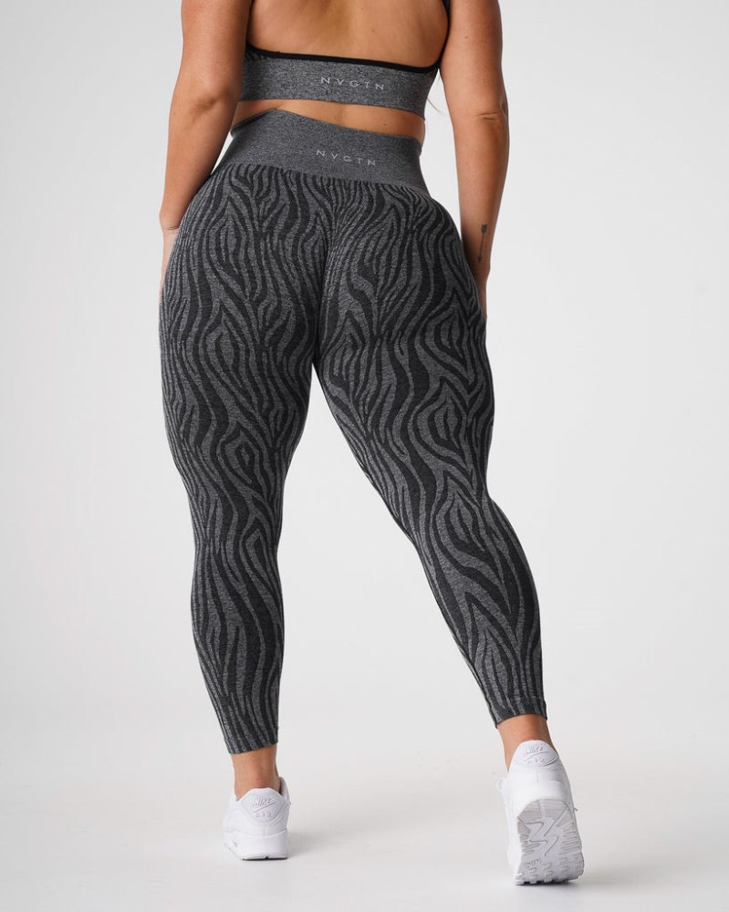 Leggins Nvgtn Zebra Seamless Leggings Mujer Negras Argentina | 1736-31G