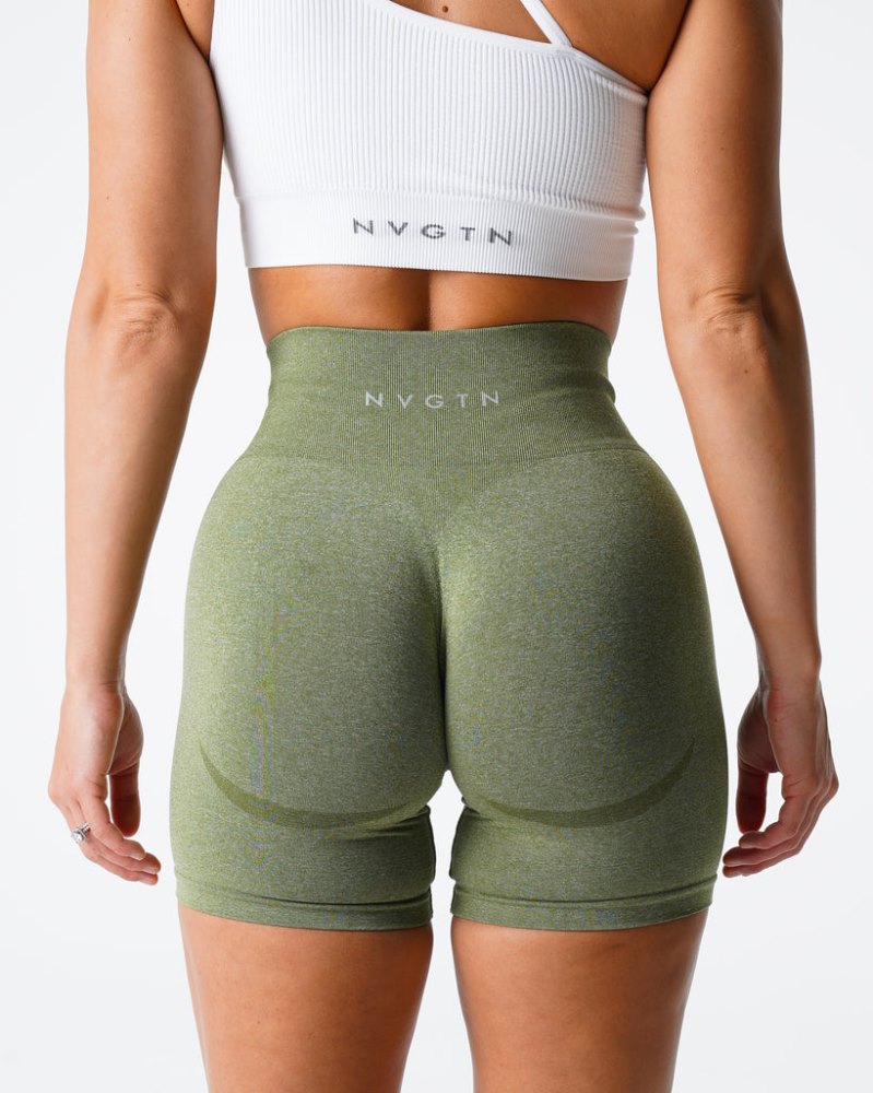 Pantalones Cortos Nvgtn Contour Seamless Shorts Mujer Verde Argentina | 1904-VSD