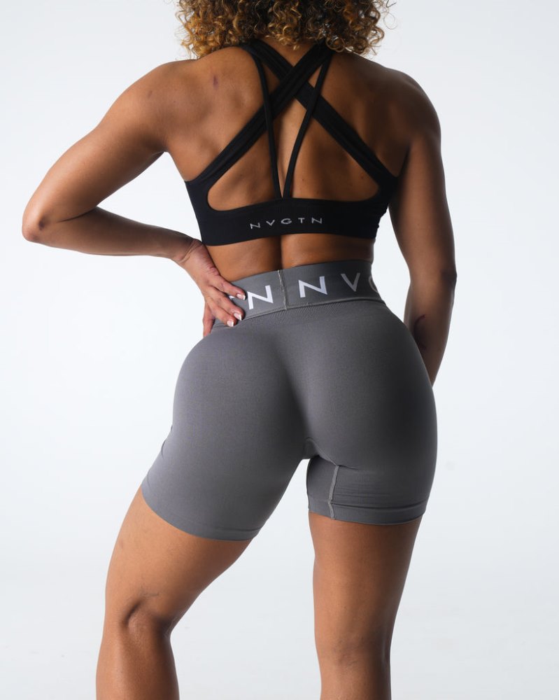 Pantalones Cortos Nvgtn Deporte Seamless Shorts Mujer Gris Oscuro Argentina | 1423-F2B