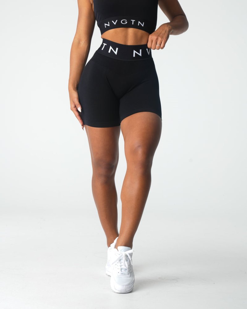 Pantalones Cortos Nvgtn Deporte Seamless Shorts Mujer Negras Argentina | 1951-KIK