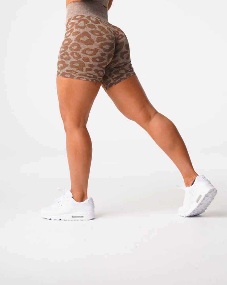 Pantalones Cortos Nvgtn Leopard Seamless Shorts Mujer Marrones Argentina | 1456-VPY