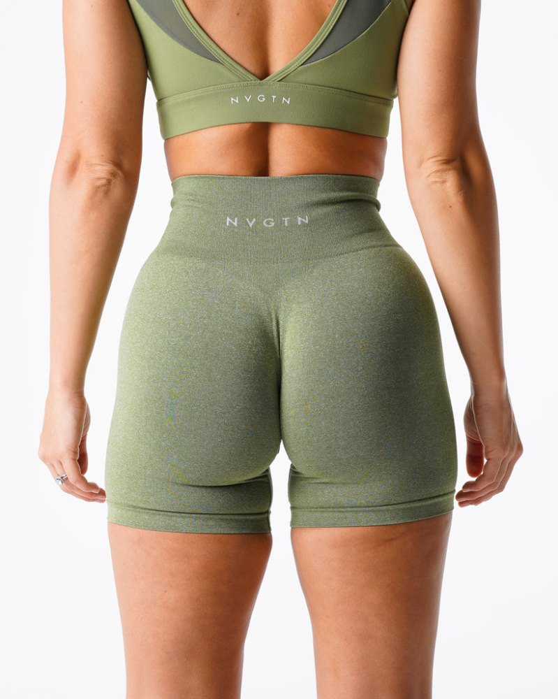 Pantalones Cortos Nvgtn Pro Seamless Shorts Mujer Verde Argentina | 1215-7KN