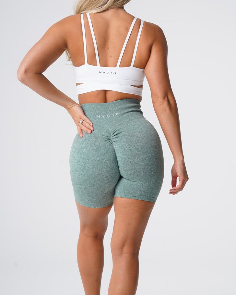 Pantalones Cortos Nvgtn Scrunch Seamless Shorts Mujer Verde Argentina | 1419-H0J