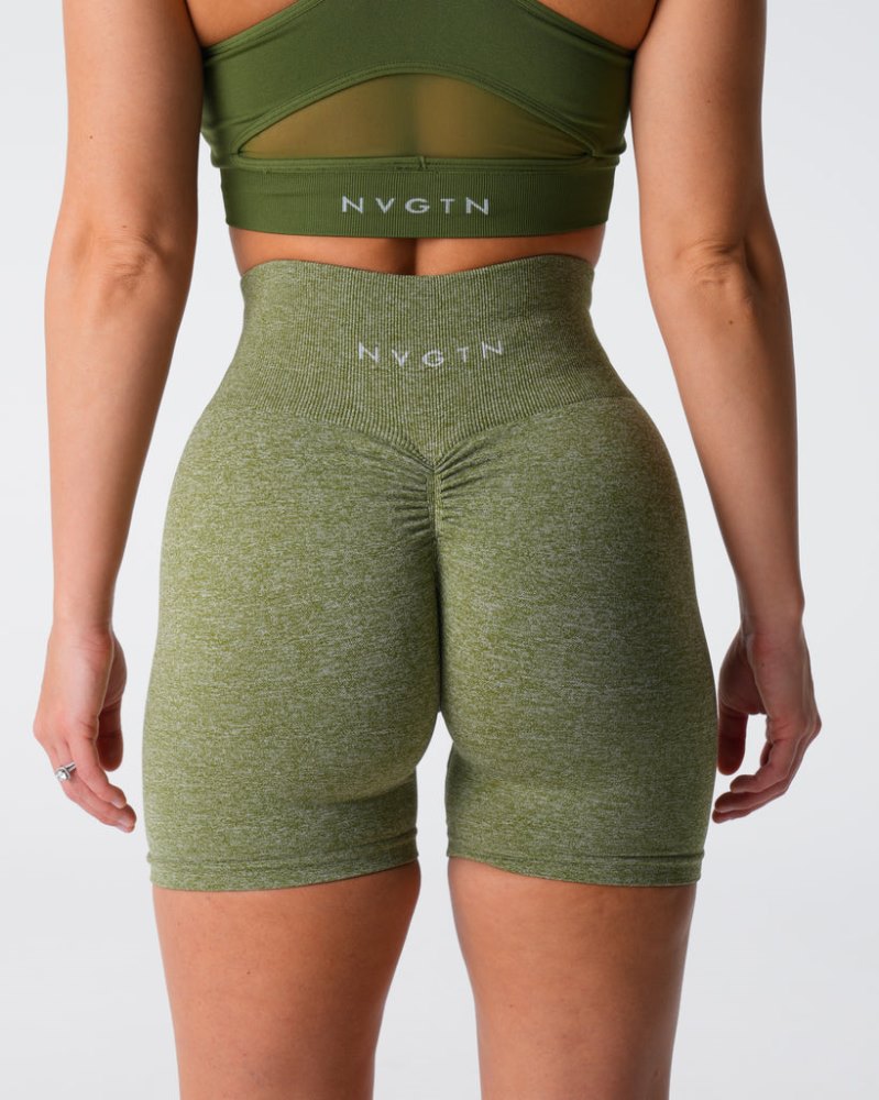 Pantalones Cortos Nvgtn Scrunch Seamless Shorts Mujer Verde Argentina | 1463-HTV