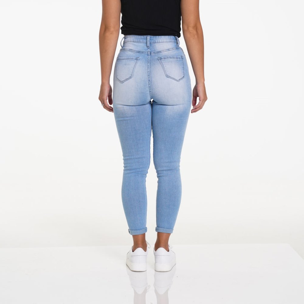 Pantalones Nvgtn Navishape Ripped Jeans Mujer Azules Claro Argentina | 1891-6RK