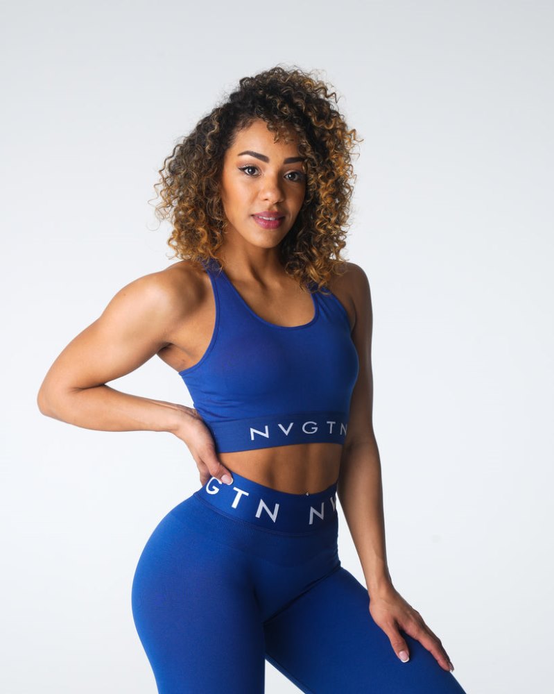 Sujetador Deportivo Nvgtn Legacy Deporte Seamless Bra Mujer Azul Marino Argentina | 1941-2NJ