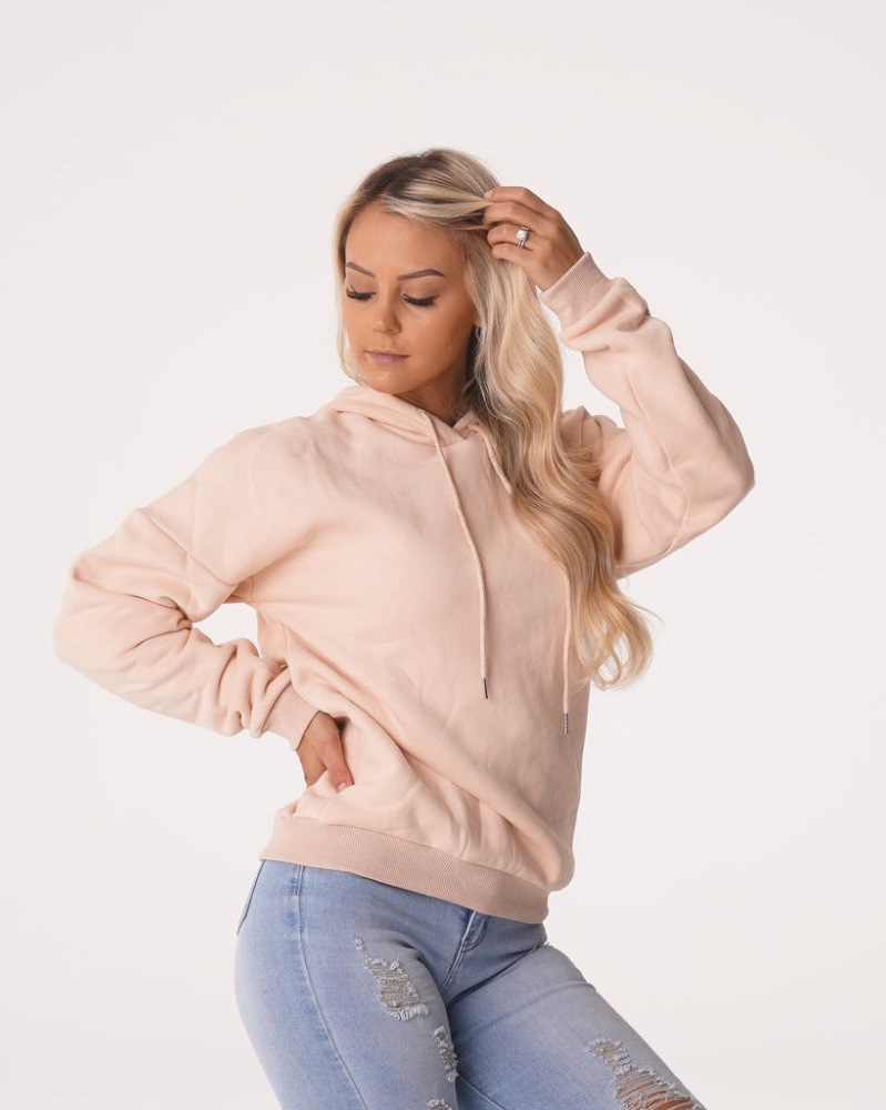 Sudadera Con Capucha Nvgtn Essential Drop Shoulder Hoodie Mujer Beige Argentina | 1283-4K6