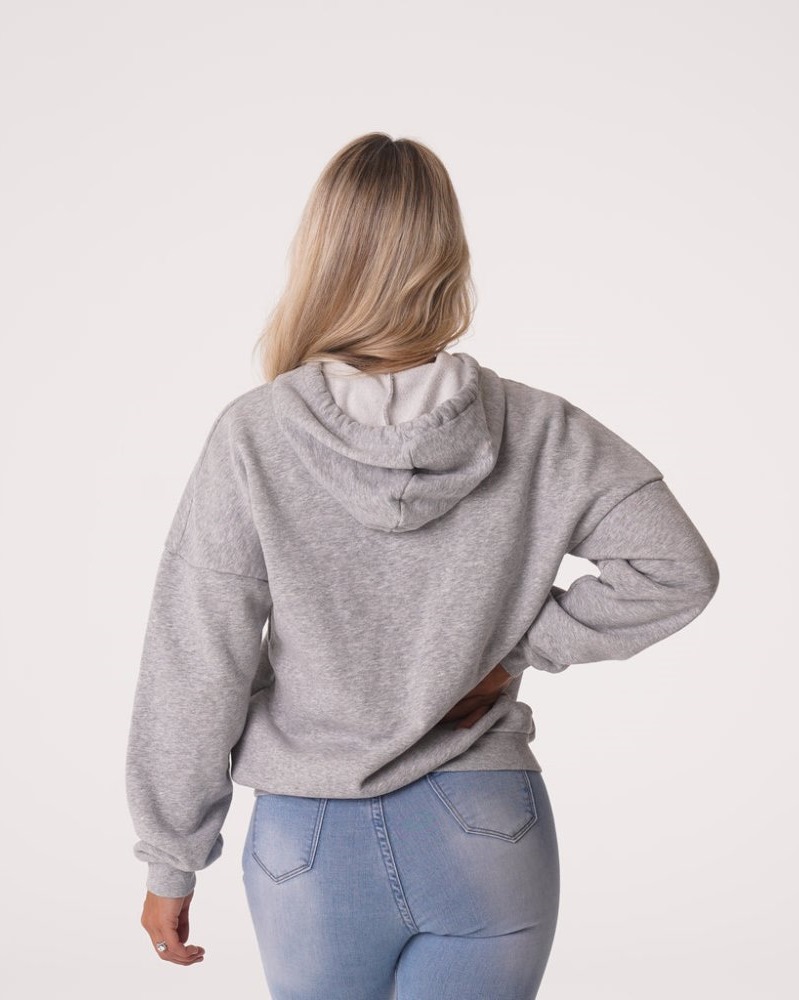 Sudadera Con Capucha Nvgtn Essential Drop Shoulder Hoodie Mujer Gris Argentina | 1713-RBW