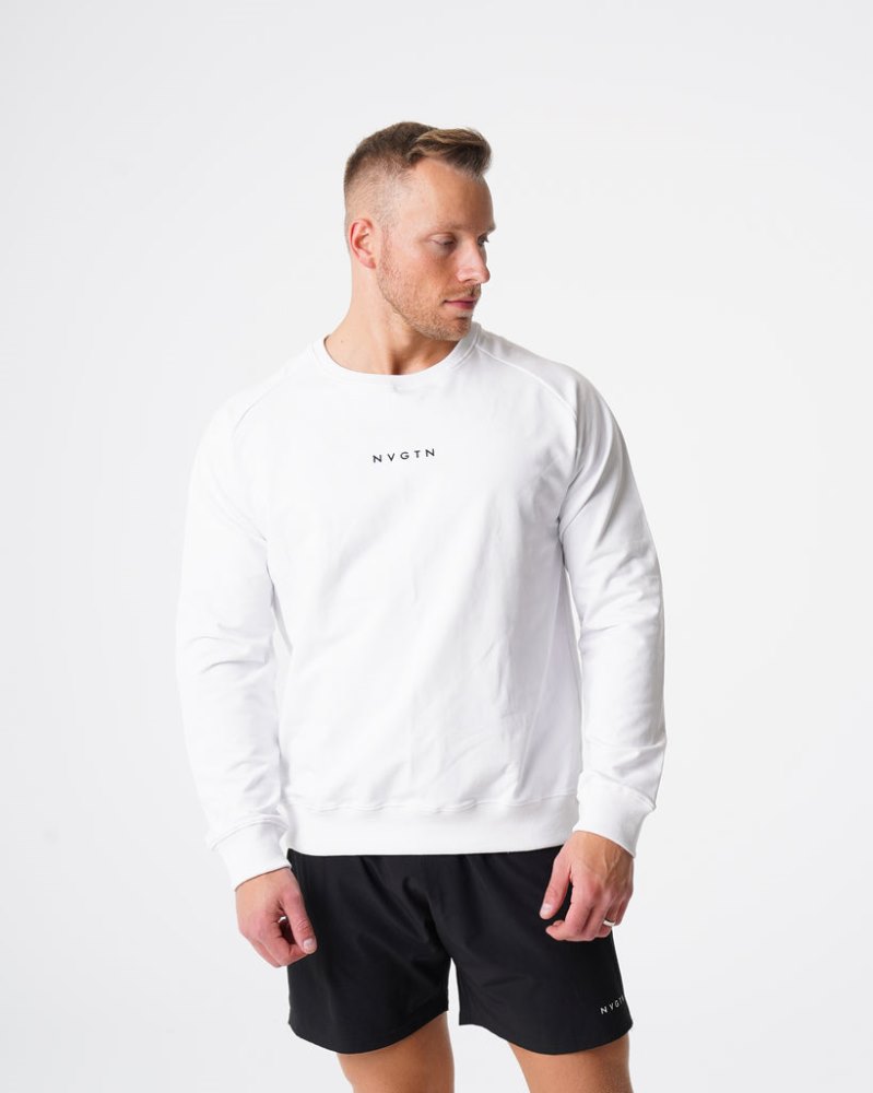 Tops Nvgtn Crew Neck Sweatshirt Hombre Blancas Argentina | 1083-D02