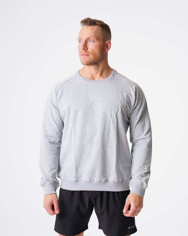 Tops Nvgtn Crew Neck Sweatshirt Hombre Gris Argentina | 1301-5G9