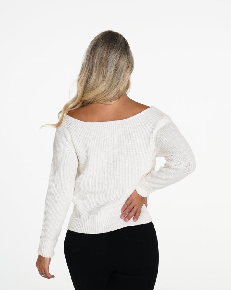 Tops Nvgtn Cuddle Up Knit Sueter Mujer Blancas Argentina | 1274-CJW