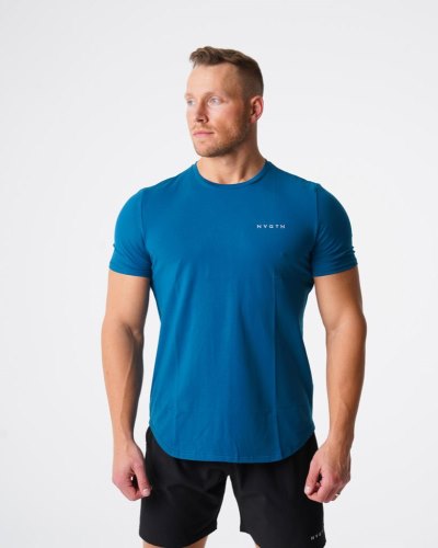 Camiseta Nvgtn Pulse Fitted Tee Hombre Azules Argentina | 1053-Z3F