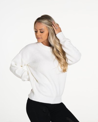 Tops Nvgtn Snowy Nights Oversized Sueter Mujer Blancas Argentina | 1026-KKS