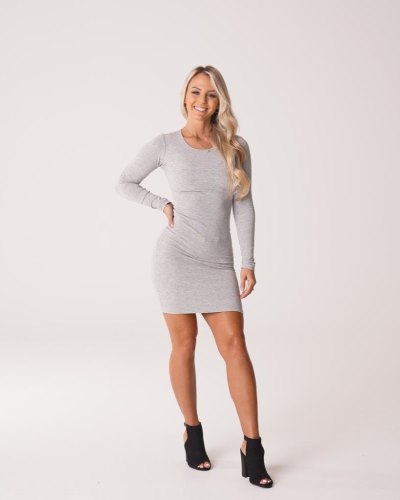 Vestido Nvgtn Easy Daze Acanalado Midi Vestido Mujer Gris Argentina | 1358-5RC